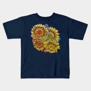 Sunflowers And Daisies Kids T-Shirt